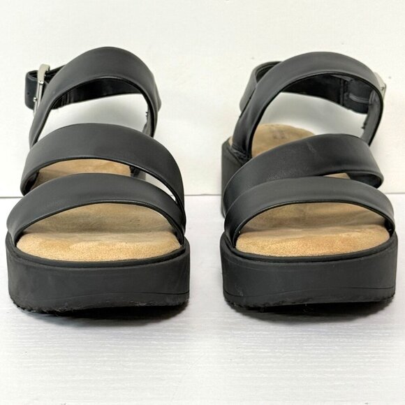 Giani Bernini Cassey Wedge Sandles Womens Sz 6M Black Memory Foam Flatform - Picture 5 of 10